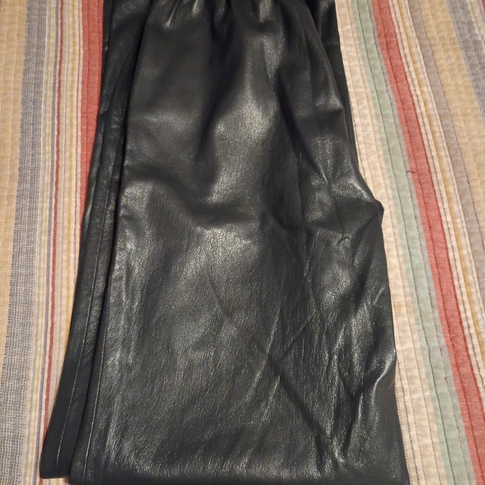 Anine Bing Black Leather Flare Pants